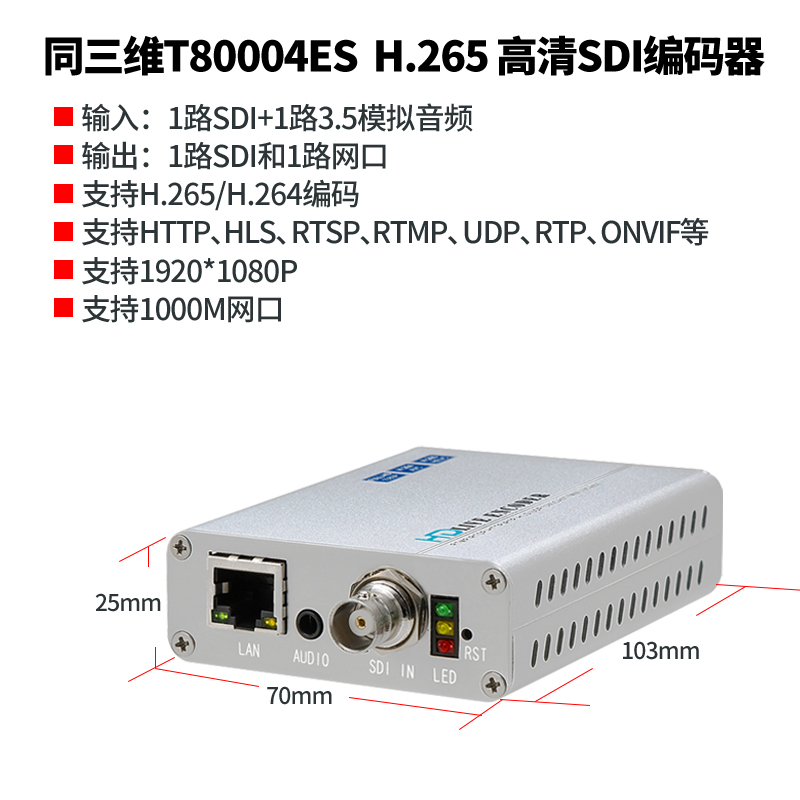 T80004ES H.265高清SDI编码器简介